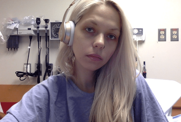 The way back to health; Natalie Suppes in a hospital during a Crohn's flare